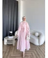 Qu - Liva Volan Detay Elbise - Pembe