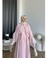 Qu - Liva Volan Detay Elbise - Pembe