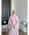Qu - Liva Volan Detay Elbise - Pembe