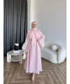 Qu - Liva Volan Detay Elbise - Pembe