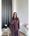 Qu - Quase Pelerin Detay Etek Takım - Mürdüm
