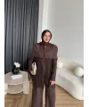 Fuş - Sakura Püsküllü Takım - Kahve
