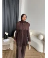 Fuş - Sakura Püsküllü Takım - Kahve
