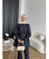 Fuş - Lisor Kol Taş Detay Takım - Lacivert