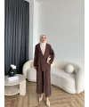Mav - Moza Düğmeli Takım - Kahve