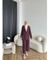 Mav - Moza Düğmeli Takım - Bordo