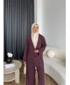 Mav - Moza Düğmeli Takım - Bordo