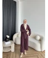 Mav - Moza Düğmeli Takım - Bordo