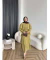 Tb - Dosha Fırfır Detay Elbise - Yağ Yeşili