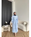 Tb - Dosha Fırfır Detay Elbise - Mavi