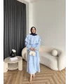 Tb - Dosha Fırfır Detay Elbise - Mavi