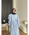 Tb - Dosha Fırfır Detay Elbise - Mavi