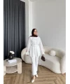 Hen - Sehaa Gül Detay Gömlek - Beyaz