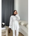 Hen - Sehaa Gül Detay Gömlek - Beyaz