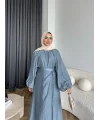 Qu - Balon Kol Etekli Takım - İndigo