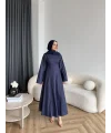 Kmş - Tasarım Kot Elbise - Açık Lacivert
