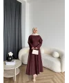 Kmş - Tasarım Kot Elbise - Bordo