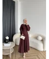 Kmş - Tasarım Kot Elbise - Bordo
