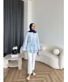 Fuş - Ferilan Fermuarlı Gömlek - Bebe Mavi