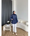 Fuş - Ferilan Fermuarlı Gömlek - Lacivert