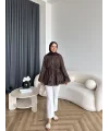 Fuş - Ferilan Fermuarlı Gömlek - Kahve