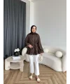 Fuş - Ferilan Fermuarlı Gömlek - Kahve