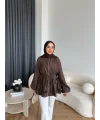 Fuş - Ferilan Fermuarlı Gömlek - Kahve