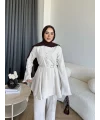 Hen - Salft Krep Takım - Bej