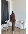 Hen - Salft Krep Takım - Kahve