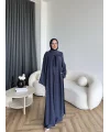 Bel - Zyra Omuz Şallı Yırtmaçlı Takım - Lacivert