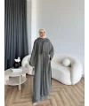 Bel - Zyra Omuz Şallı Yırtmaçlı Takım - Haki