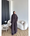 Bel - Zyra Omuz Şallı Yırtmaçlı Takım - Kahve