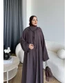 Bel - Zyra Omuz Şallı Yırtmaçlı Takım - Kahve