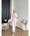 Hen - Choco Piliseli Gömlek - Pembe