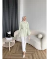Hen - Choco Piliseli Gömlek - Yeşil