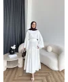 Ng - Banch Çiçek Baskılı Etekli Takım - Ekru