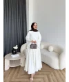 Ng - Banch Çiçek Baskılı Etekli Takım - Ekru