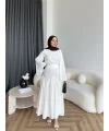 Ng - Banch Çiçek Baskılı Etekli Takım - Ekru