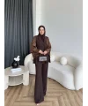 Ng - Lilsan Asimetrik Pantolon Takım - Acı Kahve