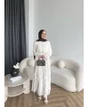 Hen - Endara Şifon Elbise - Ekru