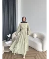 Hen - Endara Şifon Elbise - Yeşil