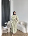 Hen - Endara Şifon Elbise - Yeşil