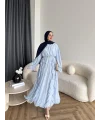 Hen - Endara Şifon Elbise - Bebe Mavi