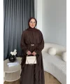 Hen - Endara Şifon Elbise - Acı Kahve