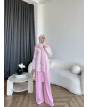 Pwn - Felan Çizgi Detay Atkılı Oysh Takım - Pembe
