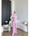 Pwn - Felan Çizgi Detay Atkılı Oysh Takım - Pembe