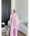 Pwn - Felan Çizgi Detay Atkılı Oysh Takım - Pembe