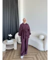 Pwn - Çiçek Desen Modal Takım - Bordo
