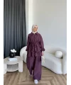 Pwn - Çiçek Desen Modal Takım - Bordo