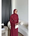 Tb - İndirimli Dantel Elbise - Bordo